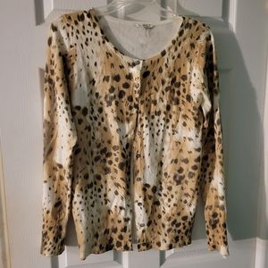 Villa Milano Leopard Button down Cardigan